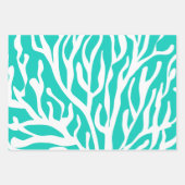 Weihnachten im Juli, weißer Korallenprint Geschenkpapier Set (Vorderseite)