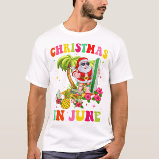 Weihnachten im Juni Funny Santa Flamingo Sommer Va T-Shirt