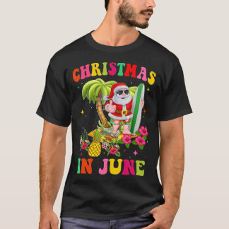 Weihnachten im Juni Funny Santa Flamingo Sommer Va T-Shirt