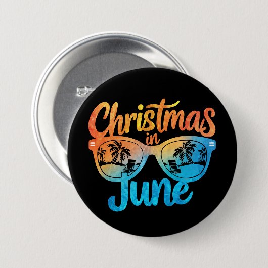 Weihnachten im Juni Sonnenbrille Funny Summer Vaca Button (Vorne & Hinten)