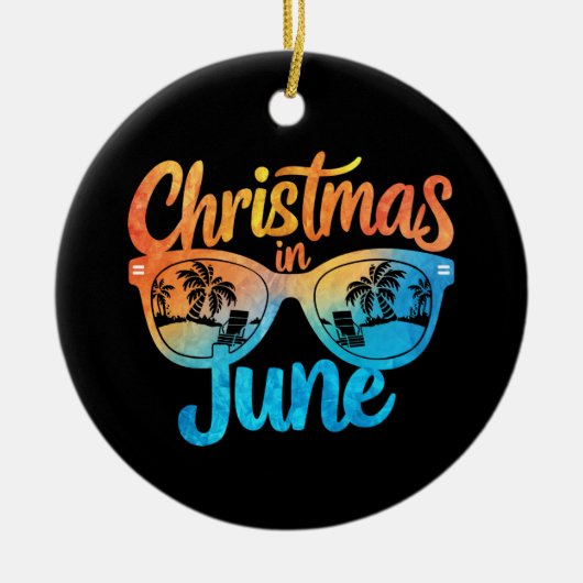 Weihnachten im Juni Sonnenbrille Funny Summer Vaca Keramik Ornament (Vorne)