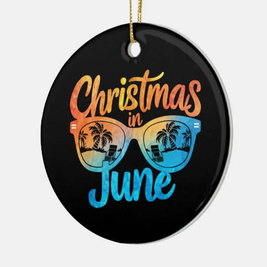 Weihnachten im Juni Sonnenbrille Funny Summer Vaca Keramik Ornament (Links)