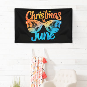 Weihnachten im Juni Sonnenbrille Lustiger Sommerur Banner