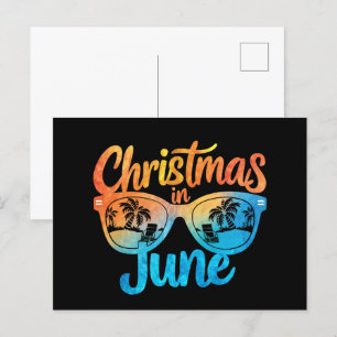 Weihnachten im Juni Sonnenbrille Lustiger Sommerur Postkarte