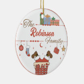 Weihnachten im Kamin Keramik Ornament (Rechts)