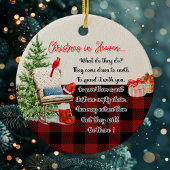 Weihnachten im Karierten Foto in Heaven Buffalo Keramik Ornament