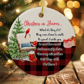 Weihnachten im Karierten Foto in Heaven Buffalo Keramik Ornament