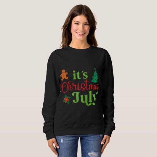 Weihnachten im Kleid Juli Ornamente Kekse Tree Bea Sweatshirt (Vorne ganz)