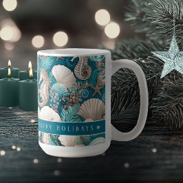 Weihnachten im küstennahen Seepferd Muster#4 ID100 Kaffeetasse