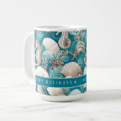 Weihnachten im küstennahen Seepferd Muster#4 ID100 Kaffeetasse (Vorderseite Links)