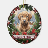 Weihnachten im Labor, personalisieren Sie den Welp Keramik Ornament (Links)