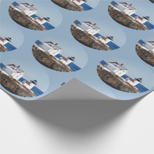 Weihnachten im Leuchtturm des Nautischen Ozeans Geschenkpapier (Ecke)