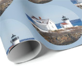 Weihnachten im Leuchtturm des Nautischen Ozeans Geschenkpapier (Rolleneckpunkt)