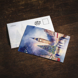 Weihnachten im Londoner Big Ben Watercolor Einladung