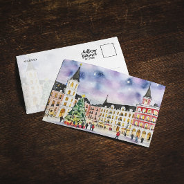 Weihnachten im Madrider Watercolor Postcard Einladung