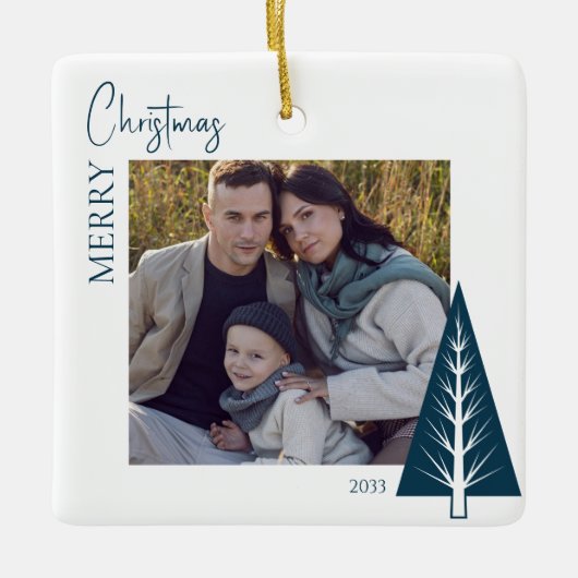 Weihnachten im minimalistischen Foto bleiben Keramikornament (Vorderseite)