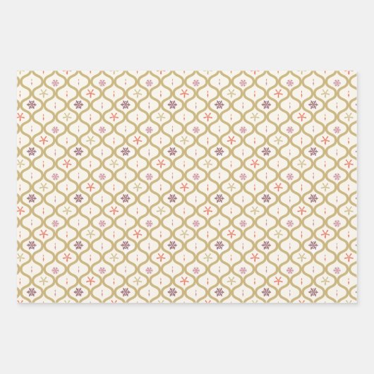 Weihnachten im Mittelalter Schneeflocken Geschenkpapier Set (Vorderseite 3)