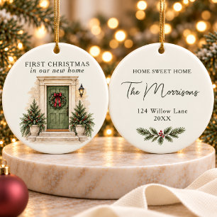 Weihnachten im neuen Zuhause Keramik Ornament