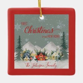 Weihnachten im New Zuhause Winter Village Keramikornament