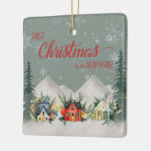 Weihnachten im New Zuhause Winter Village Keramikornament (Links)