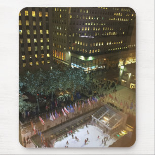 Weihnachten im NYC Rockefeller Center Ice Rink Mousepad