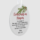 Weihnachten im Paradies Gedicht Gedenkstätte Foto  Ornament (Vorderseite)