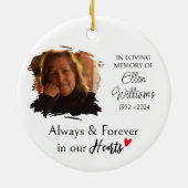 Weihnachten im personalisierten Foto Keramik Ornament (Hinten)