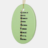Weihnachten im phonetischen Alphabet Ornament (Links)