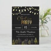 Weihnachten im Pinienwald Einladung (Stehend Vorderseite)