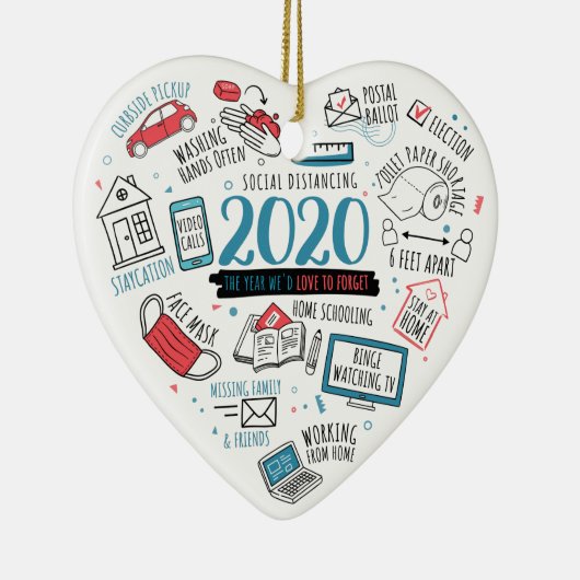 Weihnachten im Quarantäne Funny 2020 Keramik Ornament (Rechts)