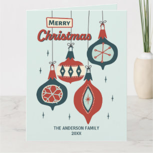 Weihnachten im Retro-Atomstil Karte