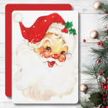 Weihnachten im Retro Santa Claus Custom 1950 Vinta<br><div class="desc">Die Weihnachtskarte aus dem 19. Jahrhundert erinnert an das Jolly Old Saint Nick der 50er und 60er Jahre. Personalisieren Sie diese,  indem Sie die Nachricht auf der Rückseite anpassen und/oder Ihren Namen hinzufügen.</div>