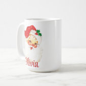 Weihnachten im Retro Santa Claus Custom 1950 Vinta Kaffeetasse (Vorderseite Links)