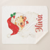 Weihnachten im Retro Santa Claus Custom 1950 Vinta Sherpadecke (Vorderseite (Horizontal))