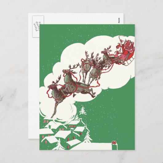 Weihnachten im Retro Santa Claus Sleigh (Vorne/Hinten)