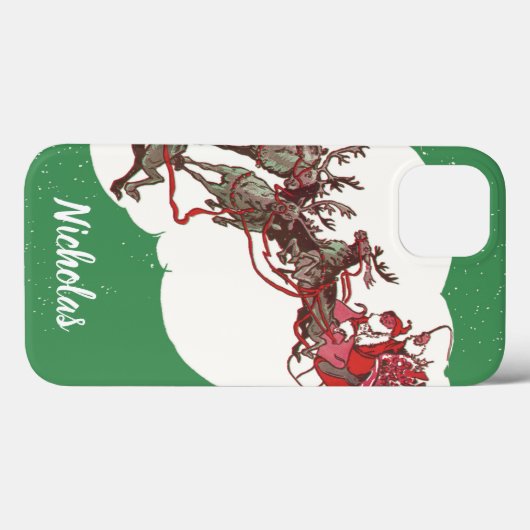 Weihnachten im Retro Santa Claus Sleigh Case-Mate iPhone Hülle (Rückseite (Horizontal))