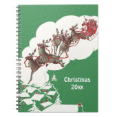 Weihnachten im Retro Santa Claus Sleigh Notizblock (Vorderseite)