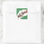 Weihnachten im Retro Santa Claus Sleigh Quadratischer Aufkleber (Tasche)
