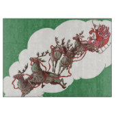 Weihnachten im Retro Santa Claus Sleigh Schneidebrett (Vorderseite)