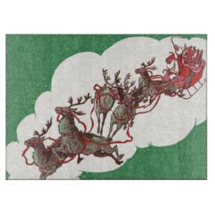 Weihnachten im Retro Santa Claus Sleigh Schneidebrett