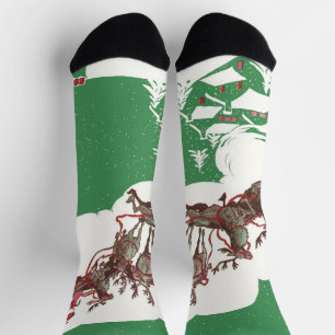 Weihnachten im Retro Santa Claus Sleigh Socken