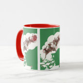 Weihnachten im Retro Santa Claus Sleigh Tasse (Vorderseite Links)