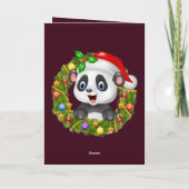 Weihnachten im Retro-Stil 2025 Botschaft des Panda (Rückseite)