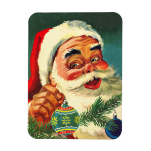 Weihnachten im Retro-Stil, fröhlicher Santa Claus  Magnet