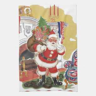 Weihnachten im Retro-Stil, fröhlicher Weihnachtsma Handtuch