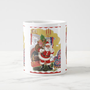 Weihnachten im Retro-Stil, fröhlicher Weihnachtsma Jumbo-Tasse