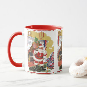 Weihnachten im Retro-Stil, fröhlicher Weihnachtsma Tasse