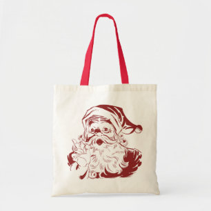 Weihnachten im Retro-Stil, lustiger Weihnachtsmann Tragetasche