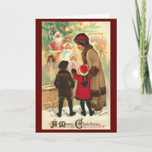 Weihnachten im Retro-Stil mit individueller Nachri Karte
