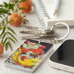 Weihnachten im Retro-Stil, Weihnachtsmann in einem Schlüsselanhänger